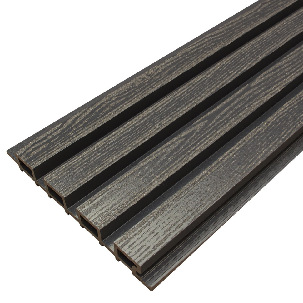 Фасадная доска из ДПК Faynag Wood Рейка Мокрый Асфальт 3000х222х26 мм